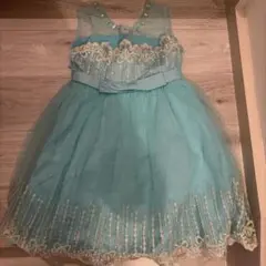 水色 レース装飾 フォーマルドレス 120cm ディズニープリンセス　プリンセス