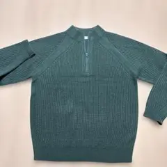 tk. TAKEO KIKUCHI グリーン M ヘンリーチャックニットセーター