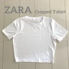 ZARA クロップド丈 Mサイズ半袖Tシャツ ・ホワイトミニTシャツのサムネイル