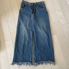 デニムブルー ロングデニムスカート Fサイズ