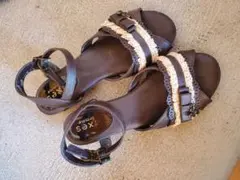 axes femme レース サンダル