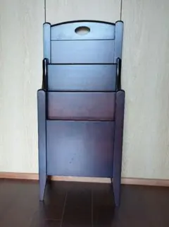 목재 3단 잡지꽂이 책꽂이 천연목 쇼와 레트로 슬림형