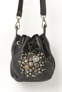 CAMPOMAGGI　スタッズ　ショルダーバッグ　ブラックのサムネイル