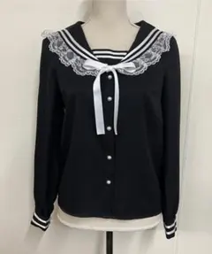 MARS　ラインセーラーブラウス 黒