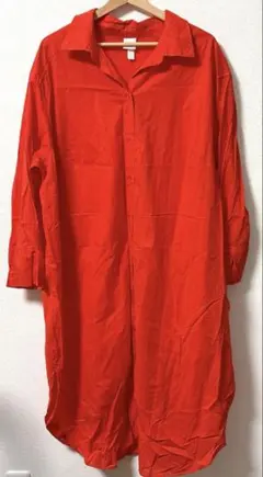 【新品•未使用】H&M コットンロングシャツワンピース XLサイズのサムネイル