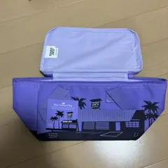 未使用タグ付き　Trader Joe's保冷バッグミニ　水色×パープルのサムネイル
