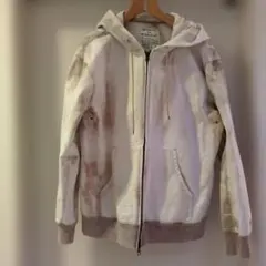 タイダイ風フルジップパーカー アイボリー ベージュ