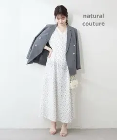 natural couture レトロ小花ワンピース　花柄　サイズM