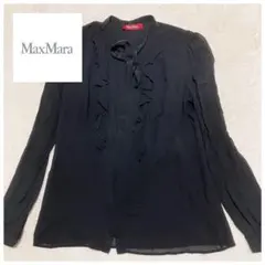 ✨極美品 マックスマーラ 最高級 白タグ ボウタイ ブラウス シルク
