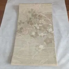 花柄刺繍 袋帯 ベージュ系