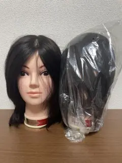 新品 人毛100% トレーニング用 ウィッグ 美容師 実技試験対応 三矢
