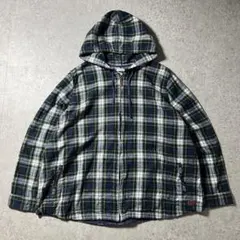 L.L.Beanフーデッド フランネルジャケット チェック ビッグサイズ 2XLのサムネイル