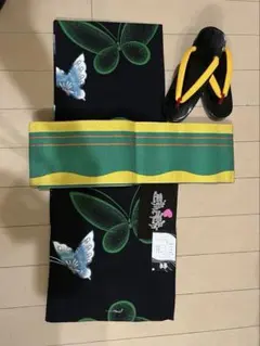 kansai 浴衣 帯 下駄 3点セット 蝶柄のサムネイル