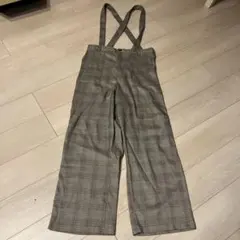チェック柄サスペンダーパンツ Lサイズ