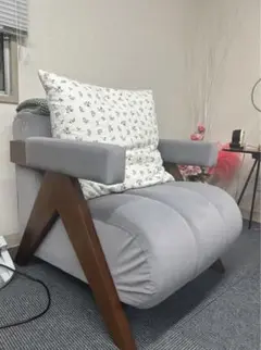 モダンデザイン グレー ファブリック ソファ
