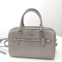 COACH ローワン サッチェルショルダーバッグ ミニボストン レザー グレー