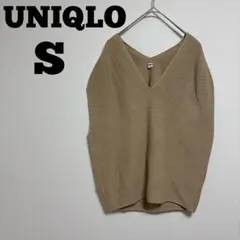 【ユニクロ】3DコットンコクーンVネックセーター（半袖）　レディース　M