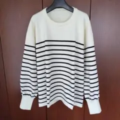 green label reraxing クルーネックボーダーニットプルオーバー