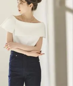 noble ケープブラウス　白