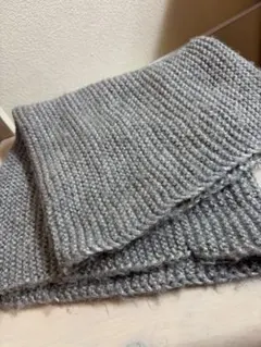 グレー ニットマフラー フリーサイズ