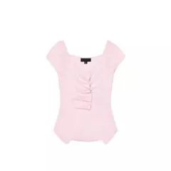 ギャザー ニット トップス ピンク　ZARA