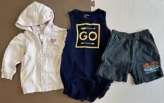 ベビー服セット フード付きパーカー ノースリーブ