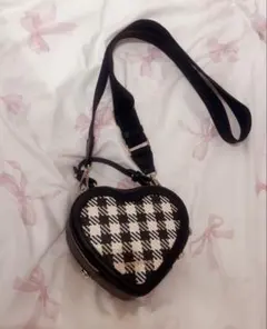 サマンサベガ ショルダーバック ハート チェック ブラック