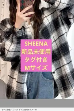 SHEENA ソフトタッチボリュームスリーブ起毛チェックシャツ ブラック Mのサムネイル