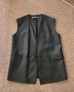 【美品】 ブラックレザー ベスト