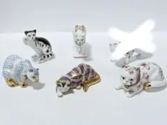 フランクリンミント 猫 フィギュリン 6体＋小物入れ 陶器 置物