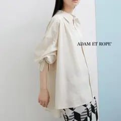 コードギャザーシャツ アダムエロペ トップス シャツ　ブラウス　オーバーサイズ