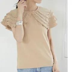 Myu フリル ドッキング Tシャツ カットソー　ビッグカラー　タックプリーツのサムネイル