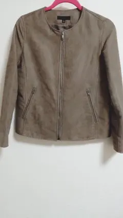 UNIQLO（ユニクロ）レディース ブラウン ノーカラージャケット M