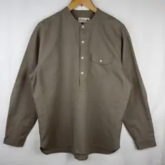 美品 DUFFER リネン コットン 長袖 プルオーバー シャツ M ノーカラーのサムネイル