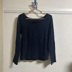 INGNI ネイビー リブ編み 長袖セーター