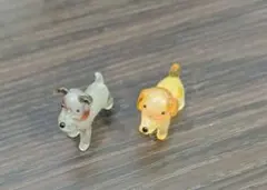 ガラス製犬フィギュア2匹セット