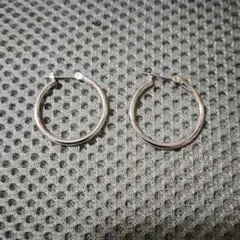シルバー フープピアス 中型