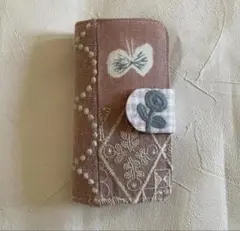 iPhone13 手帳型ケース　ハンドメイド　ミナペルホネン　作家作品