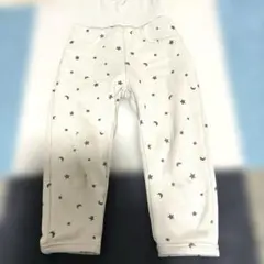 しまむら裏起毛ズボン　お腹暖か月星柄90