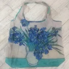 ゴッホ/アイリスの花瓶 ☆ 名画 エコバッグ Mサイズ エコバッグ 折り畳み