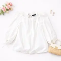 【ZARA】オフショルダーボリュームワンピース 白 L ZWコレクション 新品