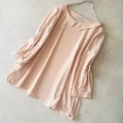 FOXEY NEW YORK 襟付きシフォンブラウス 40 フレンチローズ