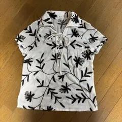 SCAPA 花柄刺繍 半袖シャツ 38のサムネイル