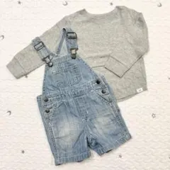 babyGap デニムオーバーオール ロンT セット 80