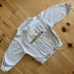 希少OLD NAUTICA クリーム色デニムジャケット4Tダンサーストリートのサムネイル