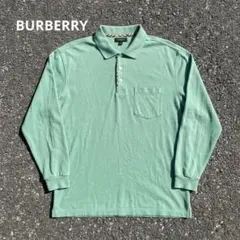 BURBERRY バーバリー 長袖 ポロシャツ ミントグリーン ノバチェック