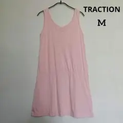 TRACTION ノースリーブ チュニック ワンピース ピンク