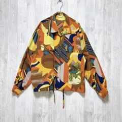 ピノーレ　トップス　シャツ 長袖　綿100% レトロ　アート調　薄手　春　夏　秋のサムネイル