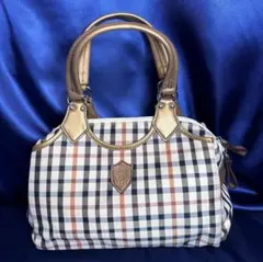 COACH ハンドバッグ チェック柄 レザー スエード - メルカリ