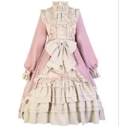 y2k ロリータ ドレス ワンピース リボン フリル ピンク 姫系 ゴスロリ